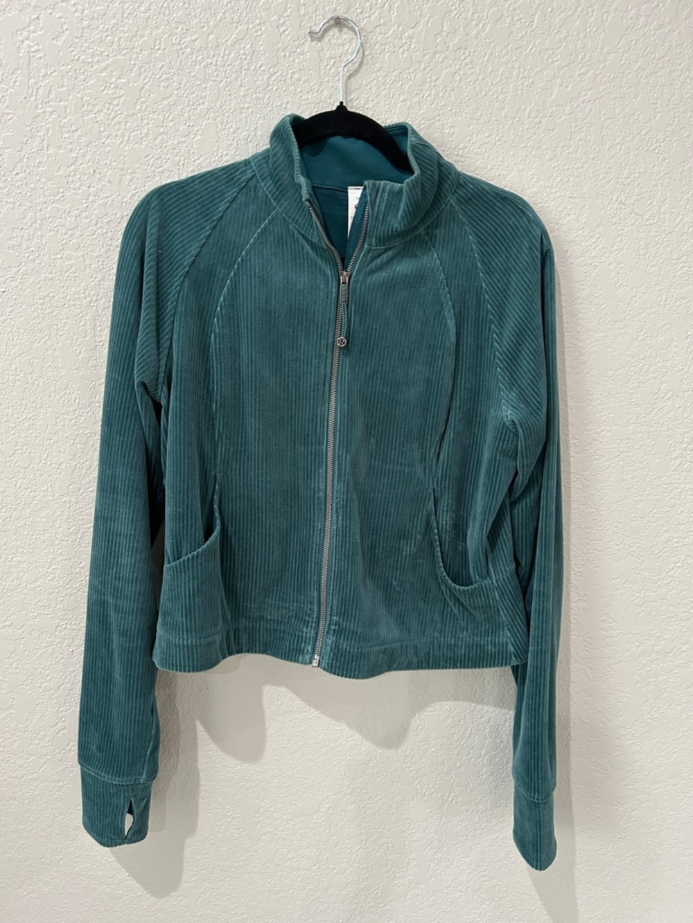 lululemon athletica Teal Corduroy Zip Bomber Jacket